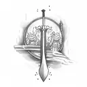 Sword and the words "and I will not be afraid" tattoo design idea