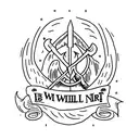 Sword and the words "and I will not be afraid" tattoo design idea