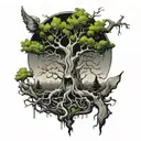 tree creepy tattoo design idea