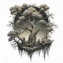 tree creepy tattoo design idea