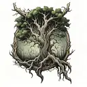 tree creepy tattoo design idea