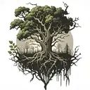 tree creepy tattoo design idea