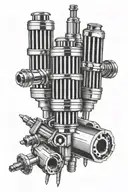 piston rods spark plugs tattoo design idea