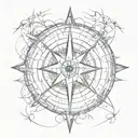 broken compass rose tattoo design idea