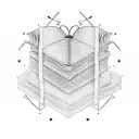 open book on top askew of two books stacked tattoo design idea