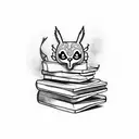 open book on top askew of two books stacked tattoo design idea
