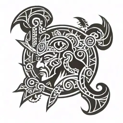 Incorporate traditional Maori warrior symbols into a tattoo design tattoo design idea