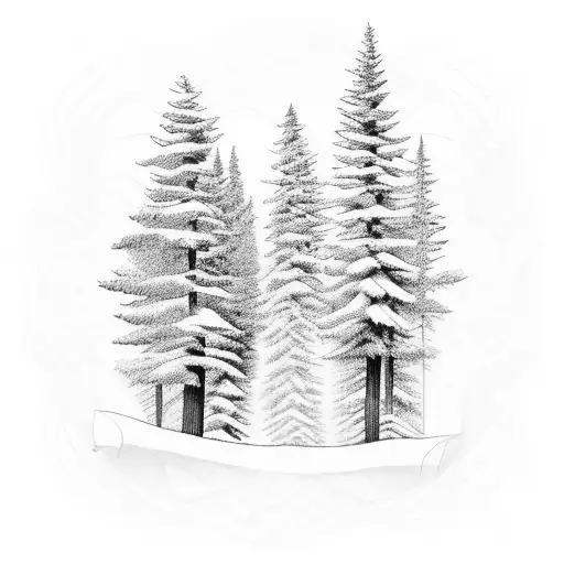 A mountain biker racing through a forest trail tattoo design idea