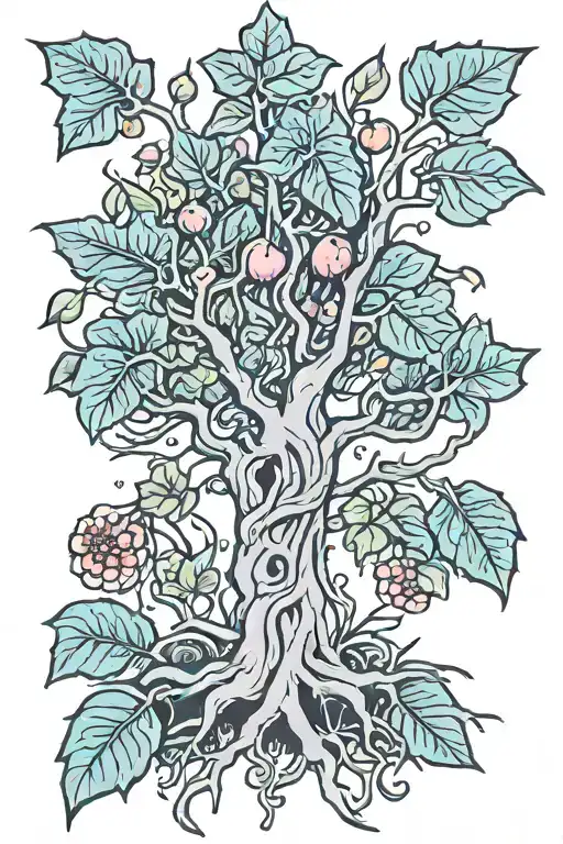 fig tree tattoo design idea