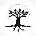 tree with semicolon tattoo design idea