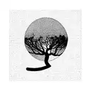 tree with semicolon tattoo design idea