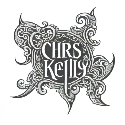 ambigram that says Chris then Kelly when flipped upside down tattoo design idea