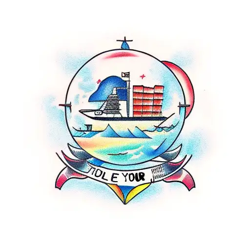 travel icons plane globe ship with 'Live your dash' tattoo design idea