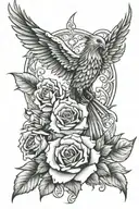 phoenix rose tattoo design idea