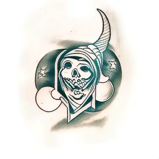 ouija board piece tattoo design idea