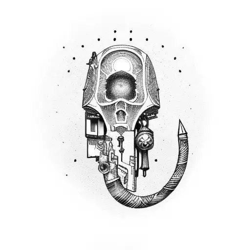 Coffin shaped like a gun tattoo design idea