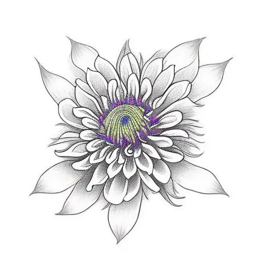 Chrysanthemum balance  tattoo design idea