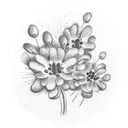 dog paw with flowers tattoo design idea