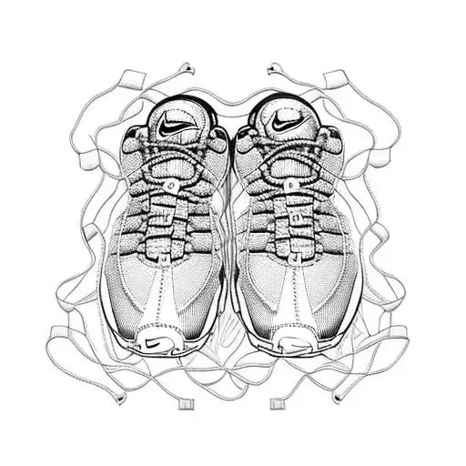 Nike Air Max 95 with barbed wire around tattoo design idea