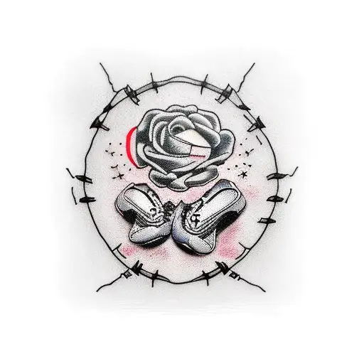 Nike Air Max 95 with barbed wire around tattoo design idea