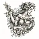 Virgo maiden holding tattoo design idea