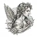 Virgo maiden holding tattoo design idea