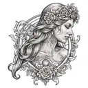 Virgo maiden holding tattoo design idea