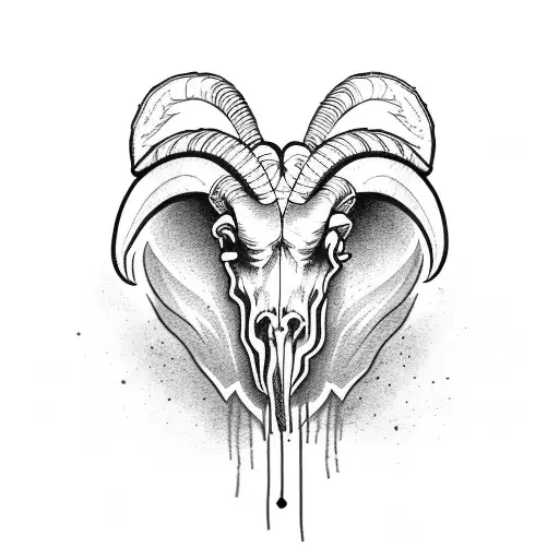 ram skull tattoo design idea