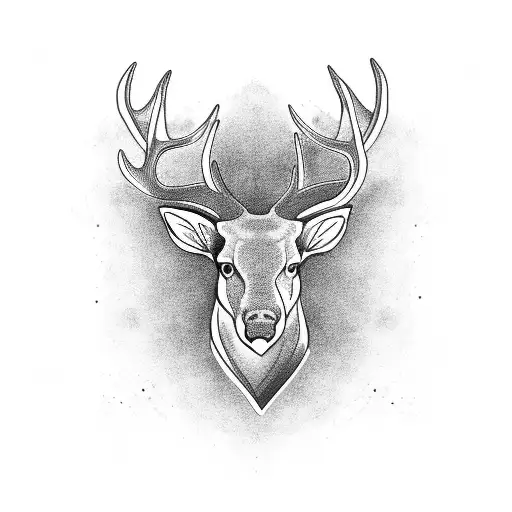 euro elk head tattoo design idea
