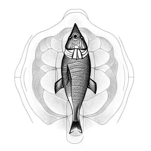trout skeleton  tattoo design idea