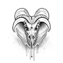 ram skull tattoo design idea