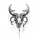 ram skull tattoo design idea