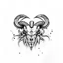 ram skull tattoo design idea