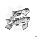 trout skeleton  tattoo design idea