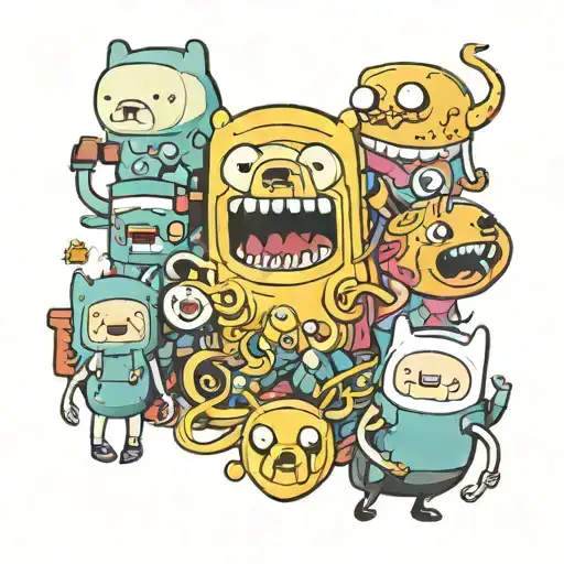 all characters from adventure time   tattoo design idea
