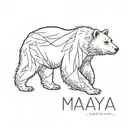 bear line and name Maya tattoo design idea
