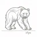 bear line and name Maya tattoo design idea