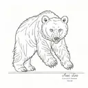bear line and name Maya tattoo design idea
