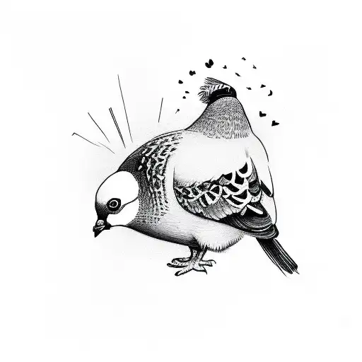 NYC pigeon cute cheeky tattoo design idea