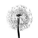 dandelion flowing wispy wind tattoo design idea