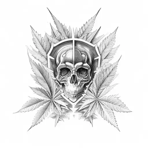 brazalete mauri delgado para el brazo con hoja de marihuana al medio  tattoo design idea