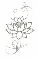 lotus flower with a heartbeat line tattoo design idea
