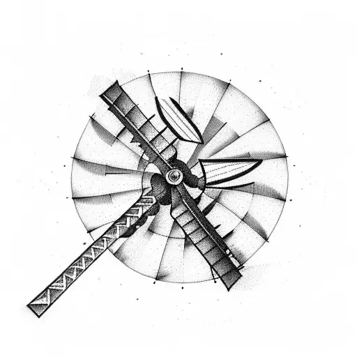 windmill tattoo design idea
