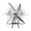 windmill, rebud tree, oklahoma, native america, scissortail flycatcher tattoo design idea