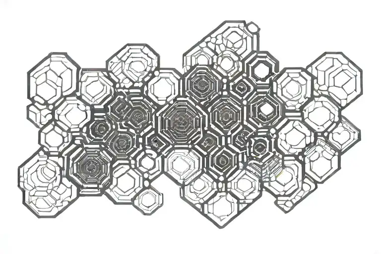 honeycomb blackout geometric design tattoo design idea