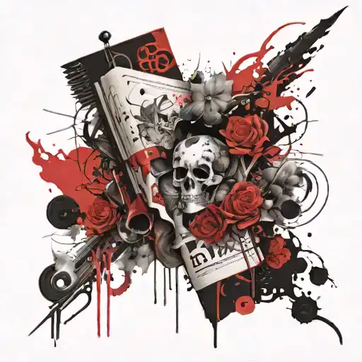 fantasy book tattoo design idea