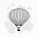 red hot air balloon tattoo design idea