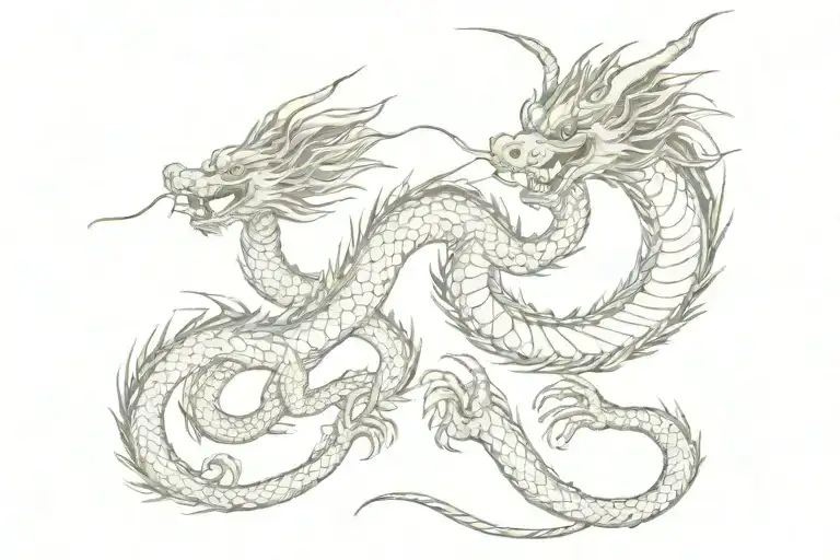 A fierce Japanese dragon winding its way from the trapezius to the chest tattoo design idea