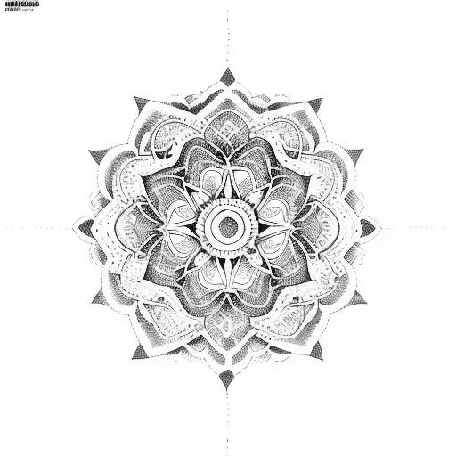 dotwork sleeve mandala  tattoo design idea