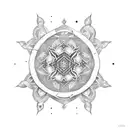 dotwork sleeve mandala viking tattoo design idea